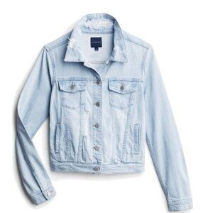 Just USA Hadid Light Wash Distressed Denim Jacket | Classic Jean Jacket | Sz XXL